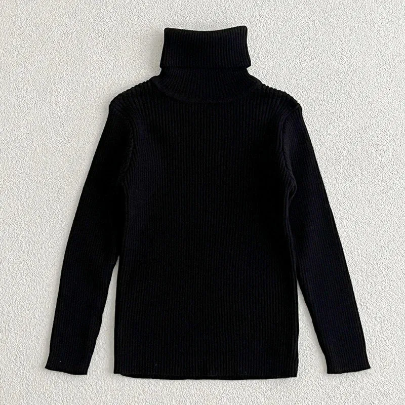 1-6Y Boys Girls Turtleneck Sweaters Autumn Baby Sweater Kids Sweaters For Winter Knitted Bottoming Boys Sweaters Vetement Enfant