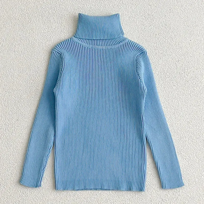 1-6Y Boys Girls Turtleneck Sweaters Autumn Baby Sweater Kids Sweaters For Winter Knitted Bottoming Boys Sweaters Vetement Enfant