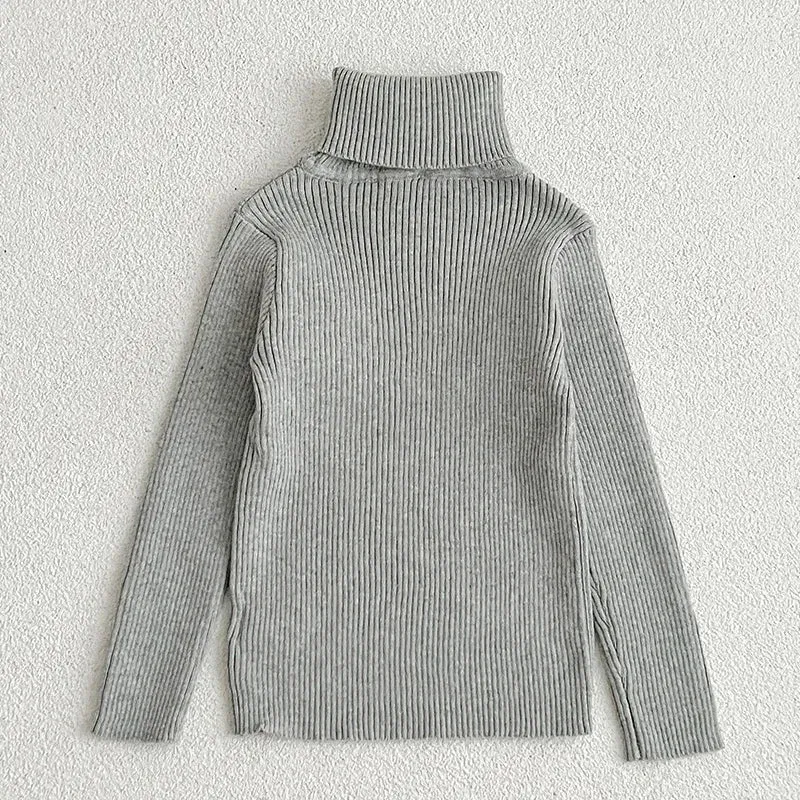 1-6Y Boys Girls Turtleneck Sweaters Autumn Baby Sweater Kids Sweaters For Winter Knitted Bottoming Boys Sweaters Vetement Enfant