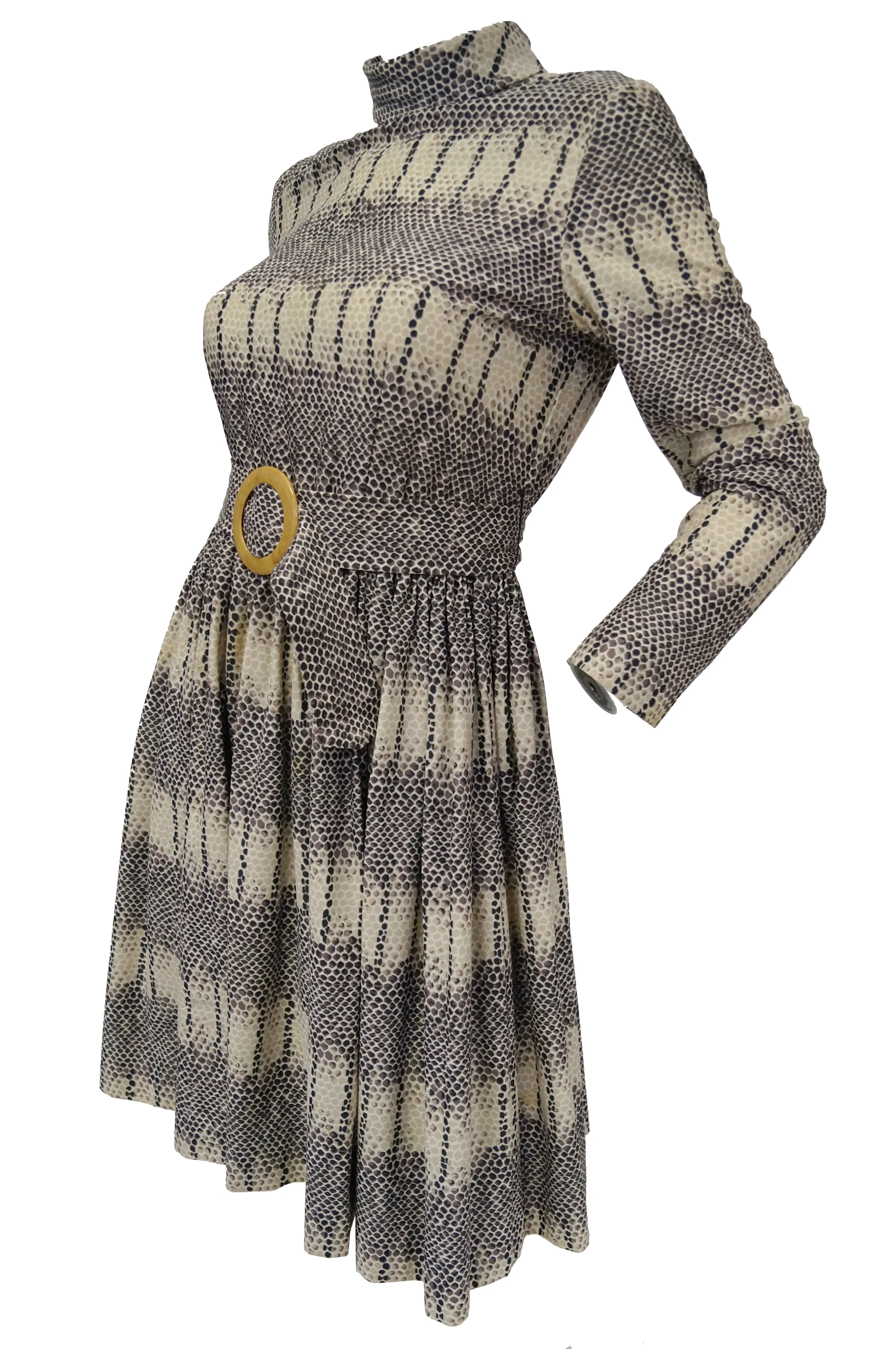 1960s Oscar de La Renta Snakeskin Print Dress