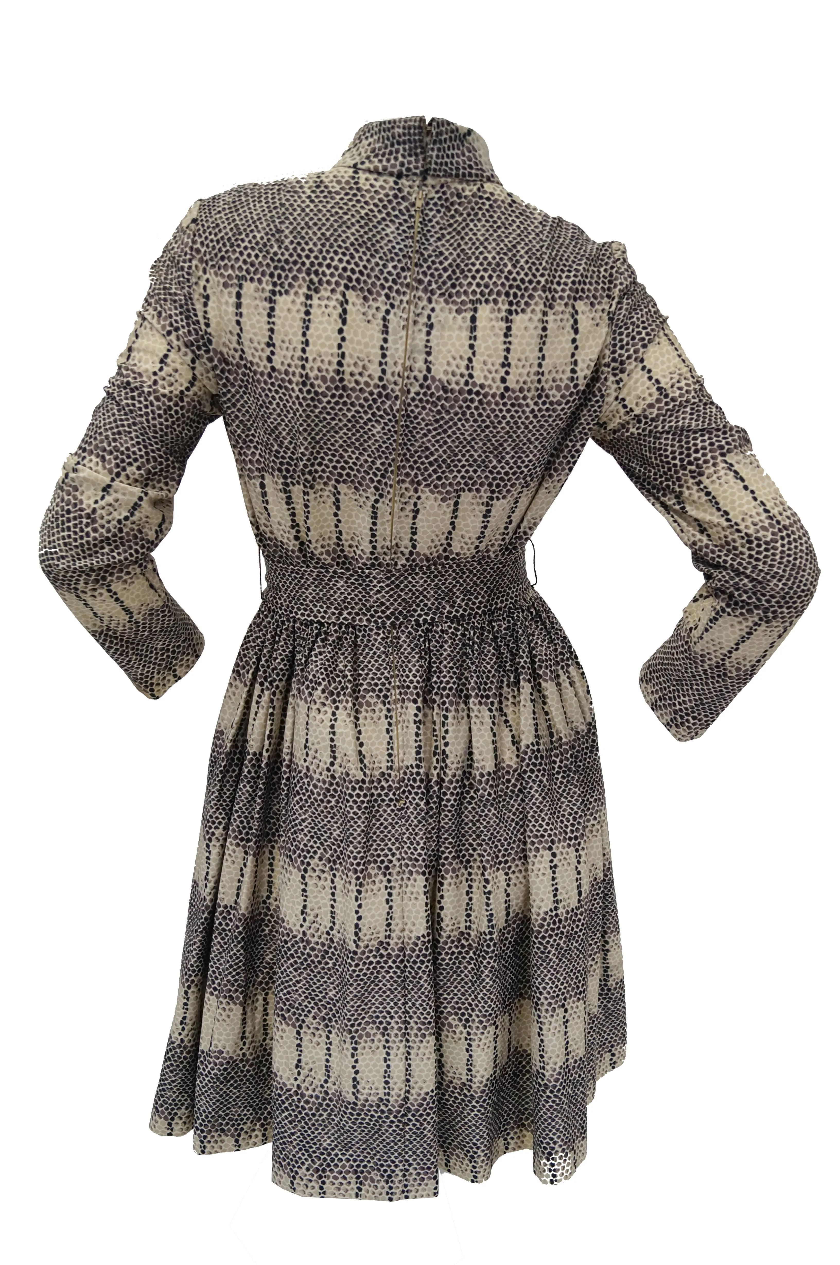 1960s Oscar de La Renta Snakeskin Print Dress