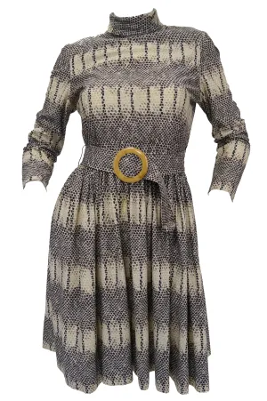 1960s Oscar de La Renta Snakeskin Print Dress