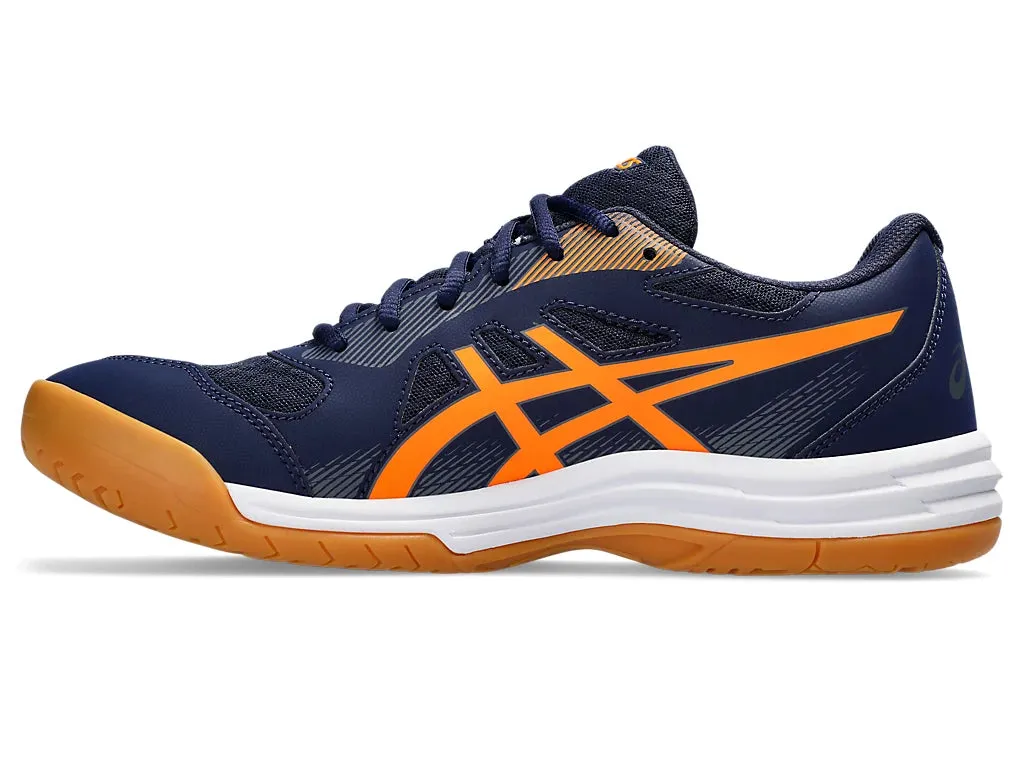 Asics Upcourt 5 Badminton Shoes - Peacoat/Shocking Orange