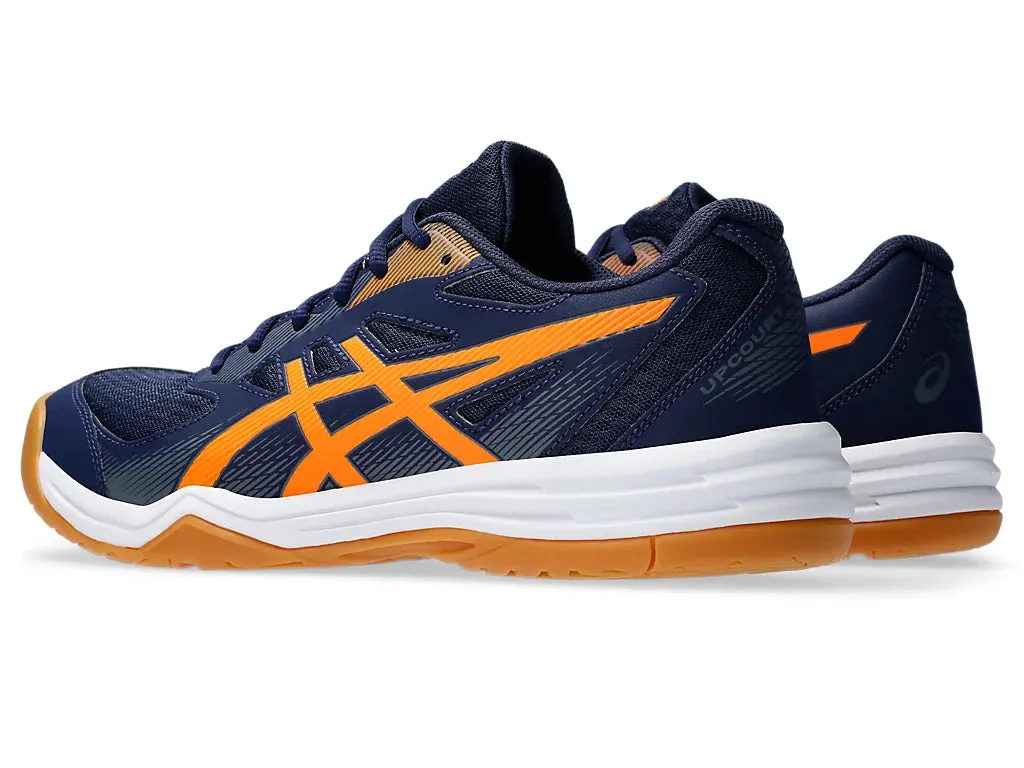 Asics Upcourt 5 Badminton Shoes - Peacoat/Shocking Orange