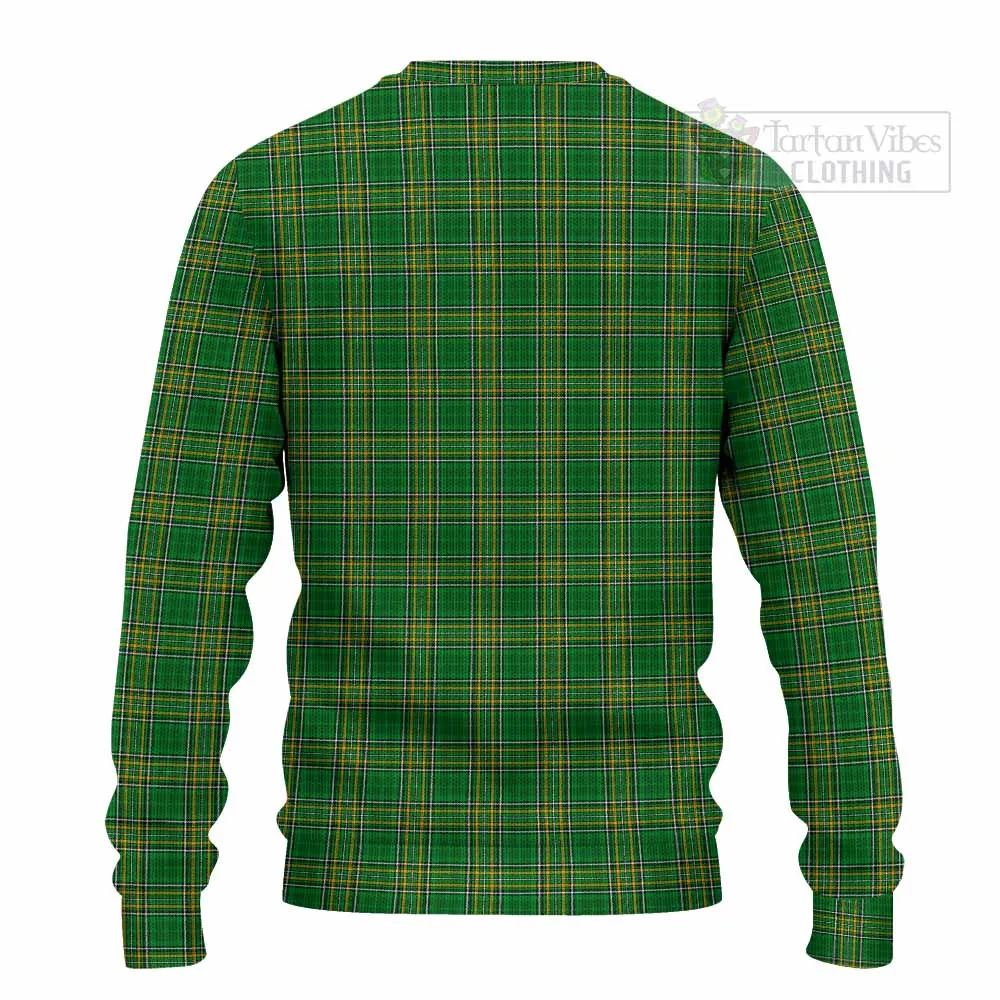 Barby Irish Clan Tartan Knitted Sweater with Coat of Arms