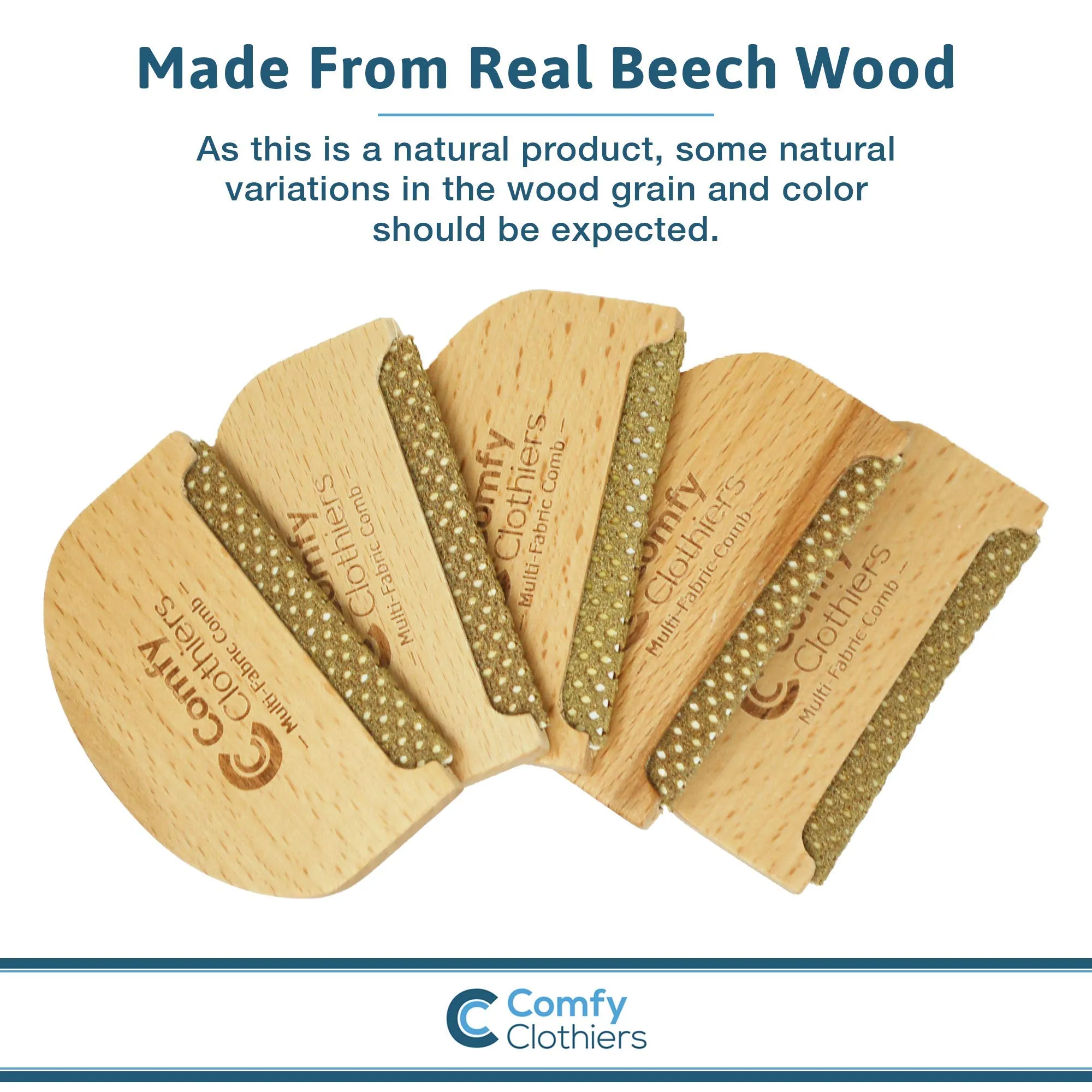 Beech Wood Multi-Fabric Sweater Comb For De-Pilling Sweaters & Other