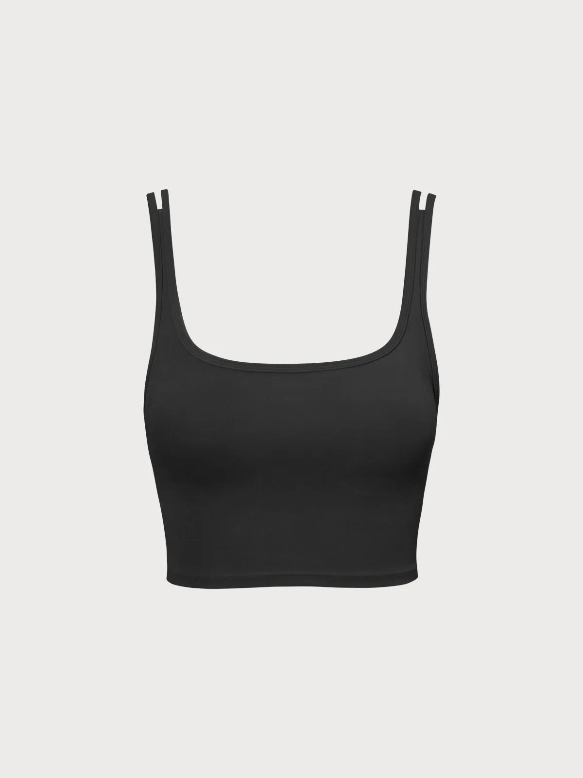 Black Square Neck Cami Top--Light Support