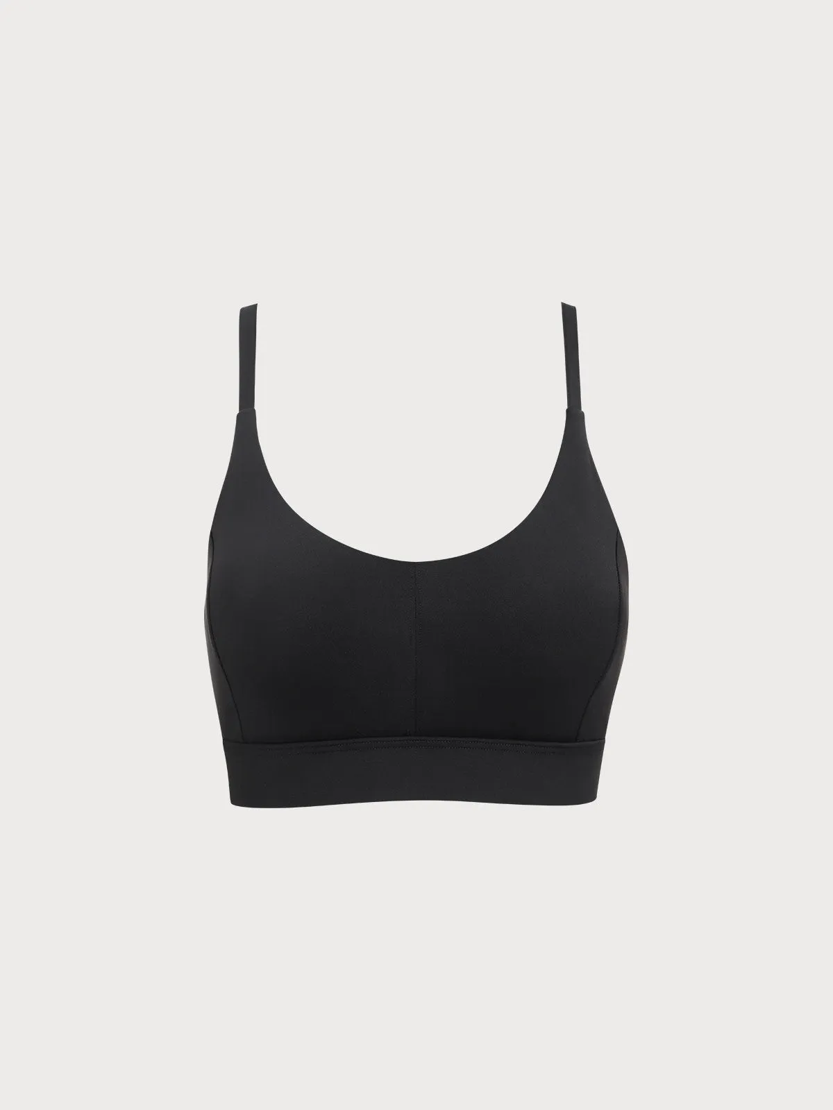 Black X Cross Sports Bra--Medium Support