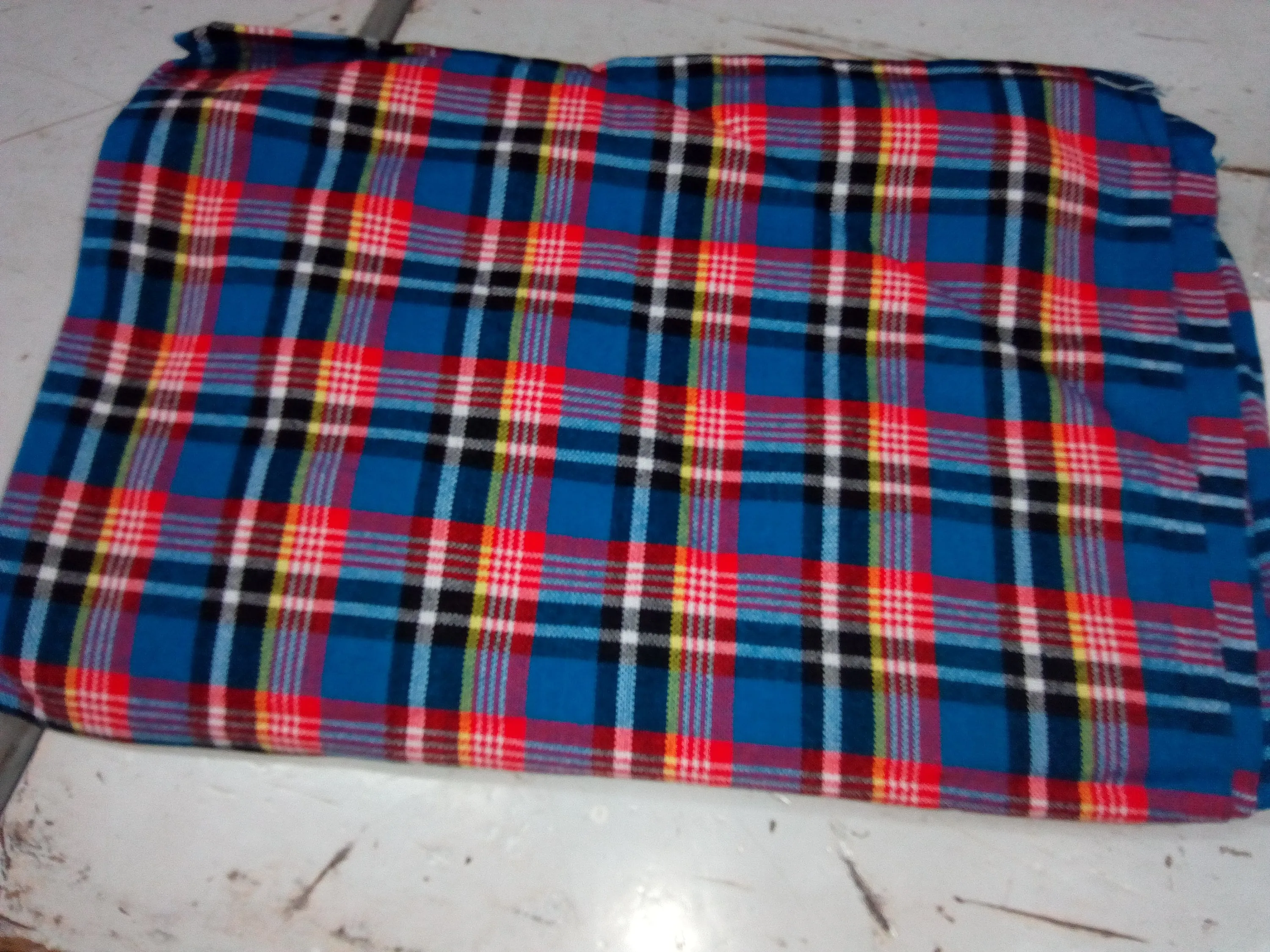 blue and red checked masaai, maasai, masai shuka, blanket, shawl with free shipping