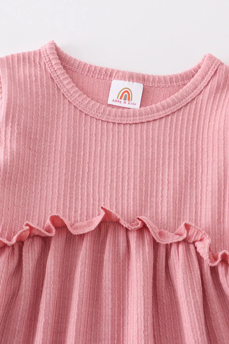 Blush ruffle girl dress