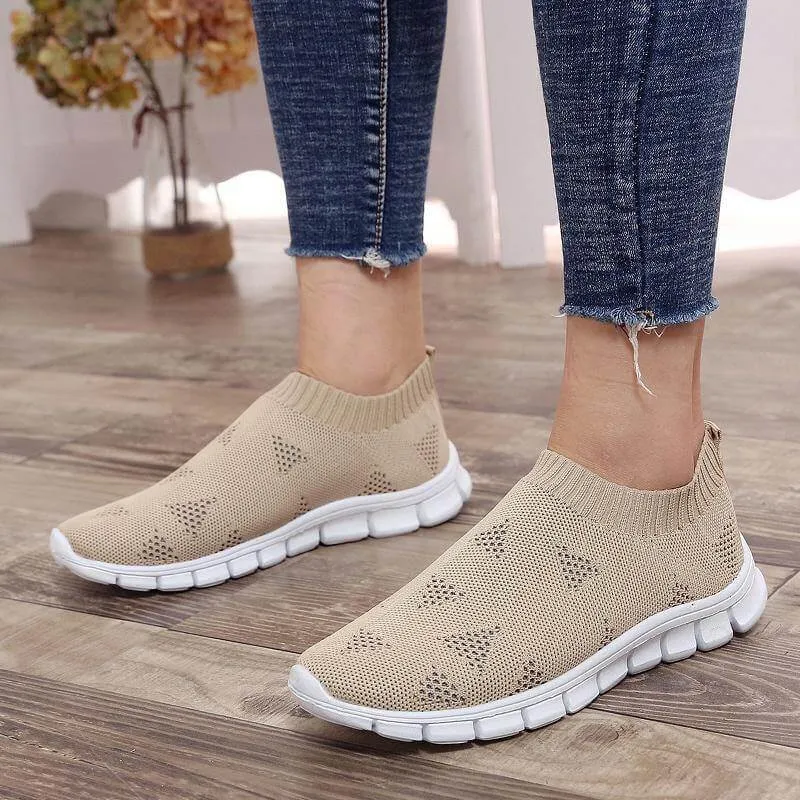 Breathable Slip on Knit Running Shoes