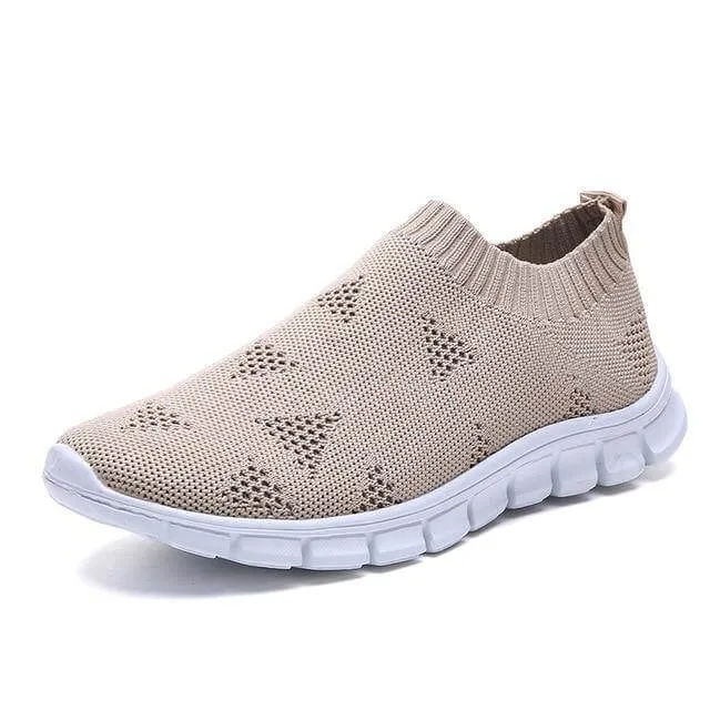 Breathable Slip on Knit Running Shoes