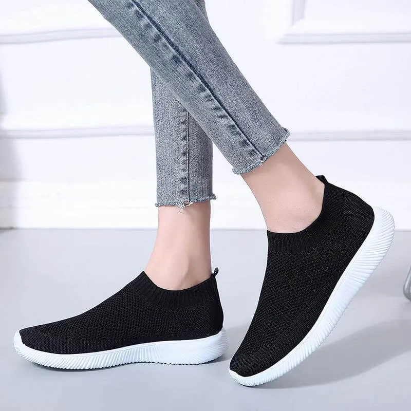 Breathable Slip on Knit Running Shoes