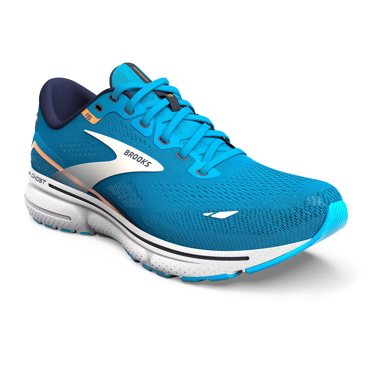 Brooks Ghost 15 Mens | Blue/peacoat/orange