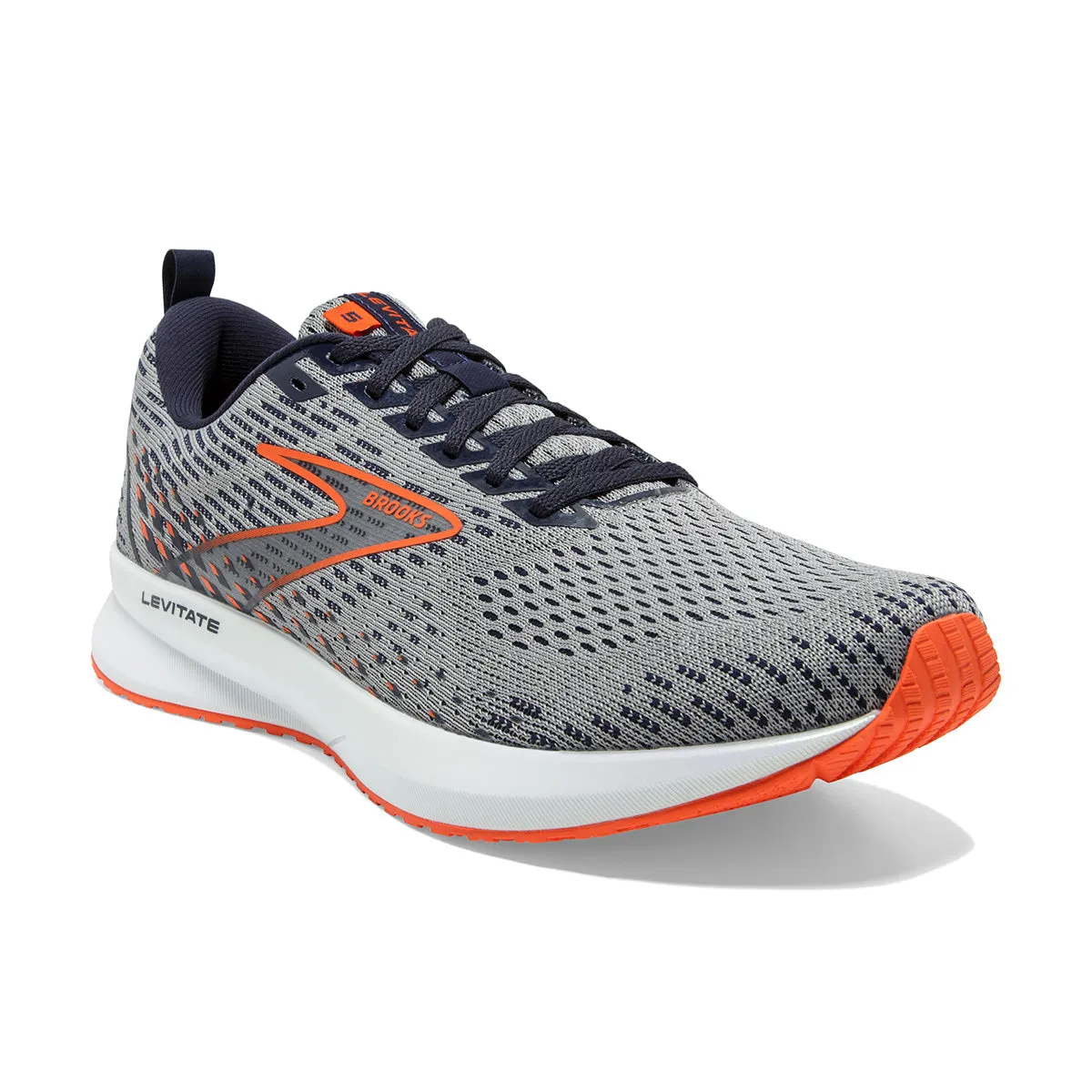 Brooks Levitate 5 Mens | Grey/peacoat/flame