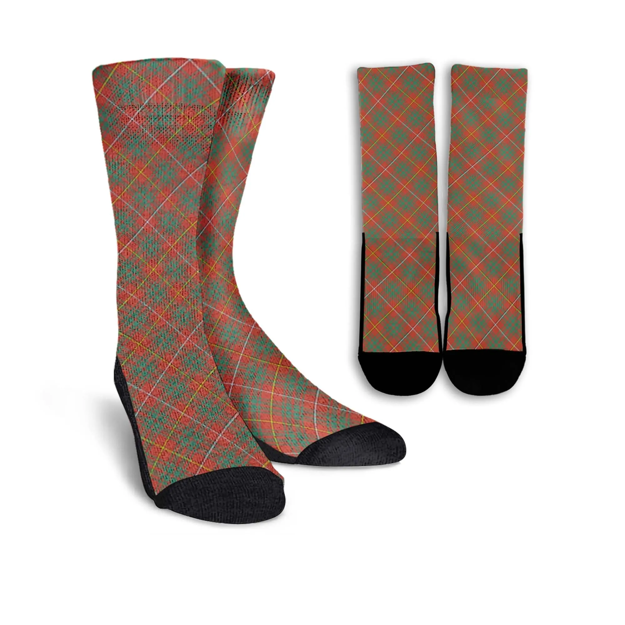 Bruce Ancient Tartan Crew Socks Cross Tartan Style