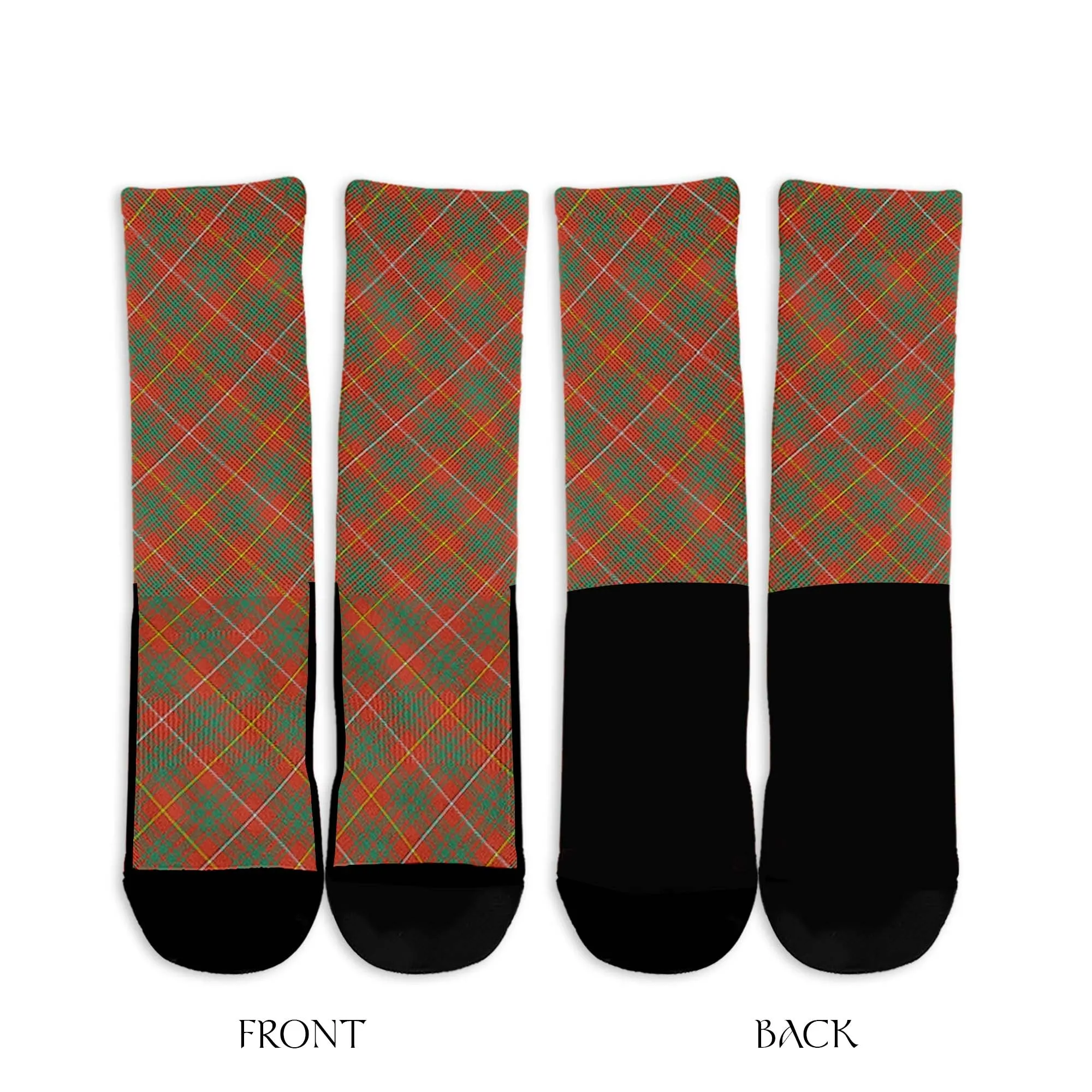 Bruce Ancient Tartan Crew Socks Cross Tartan Style