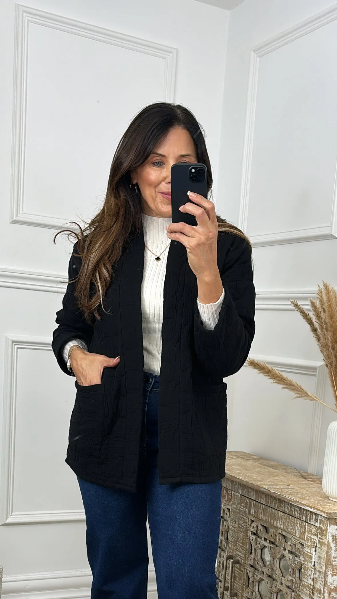 Bruna Black Quilted Jacket