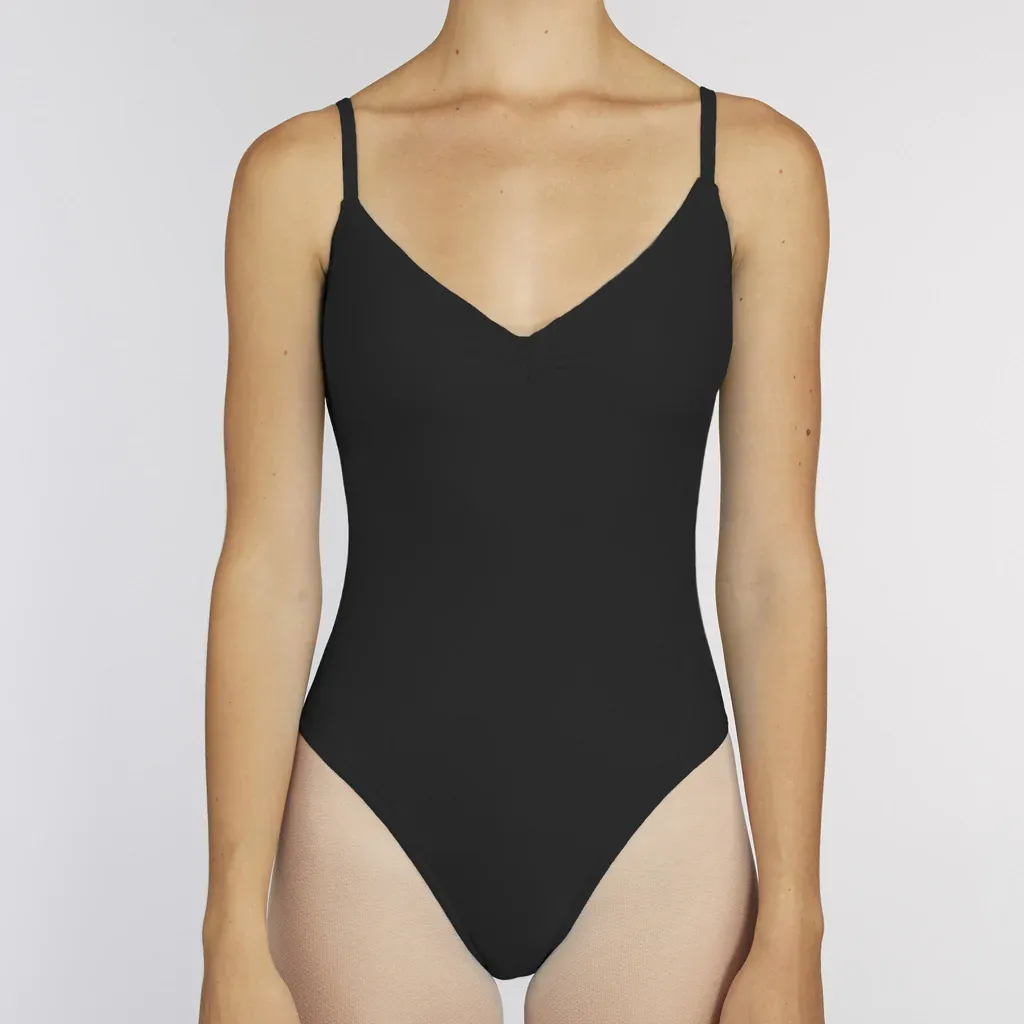 Bullet Pointe | Pinch-Front Leotard | Black