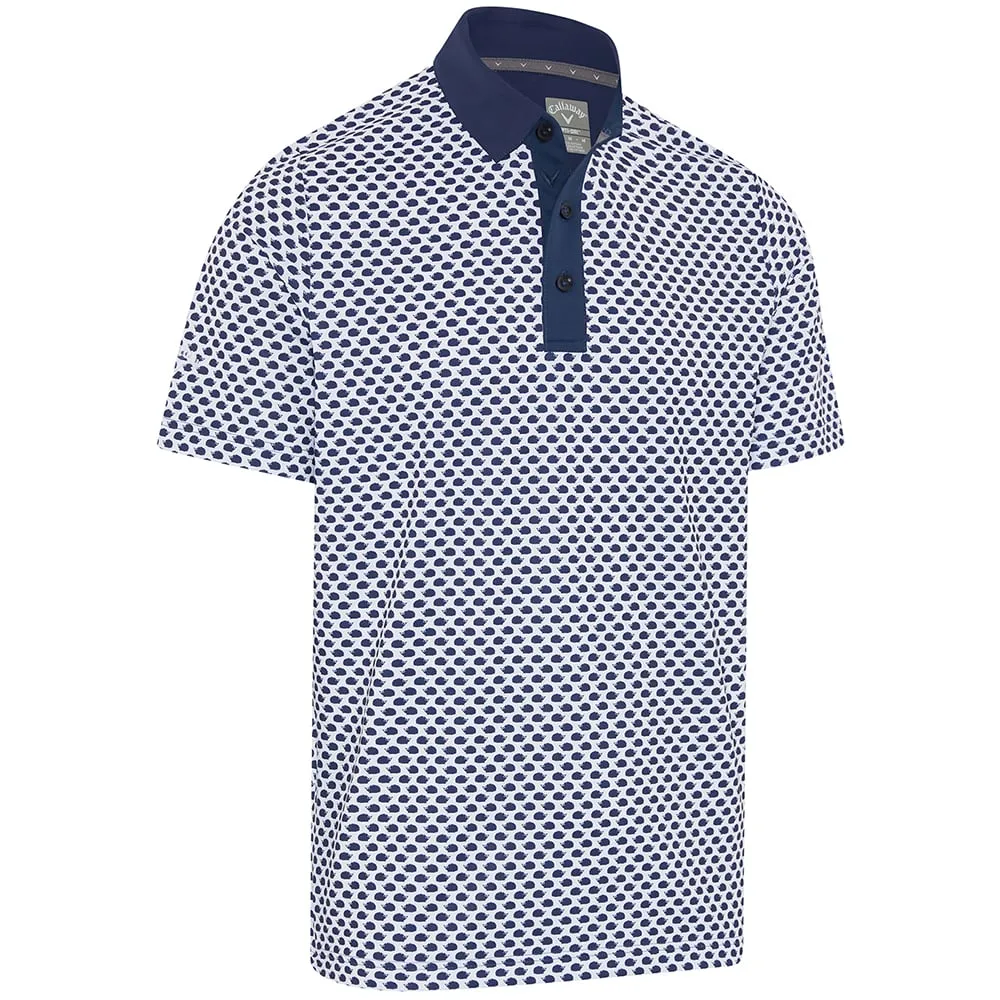 Callaway All-Over Hedgehog Print Polo Shirt - Peacoat