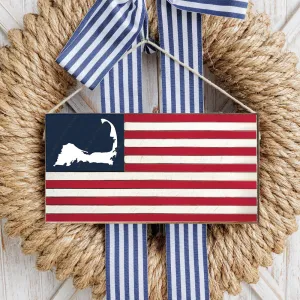 Cape Cod Flag Twine Hanging Sign