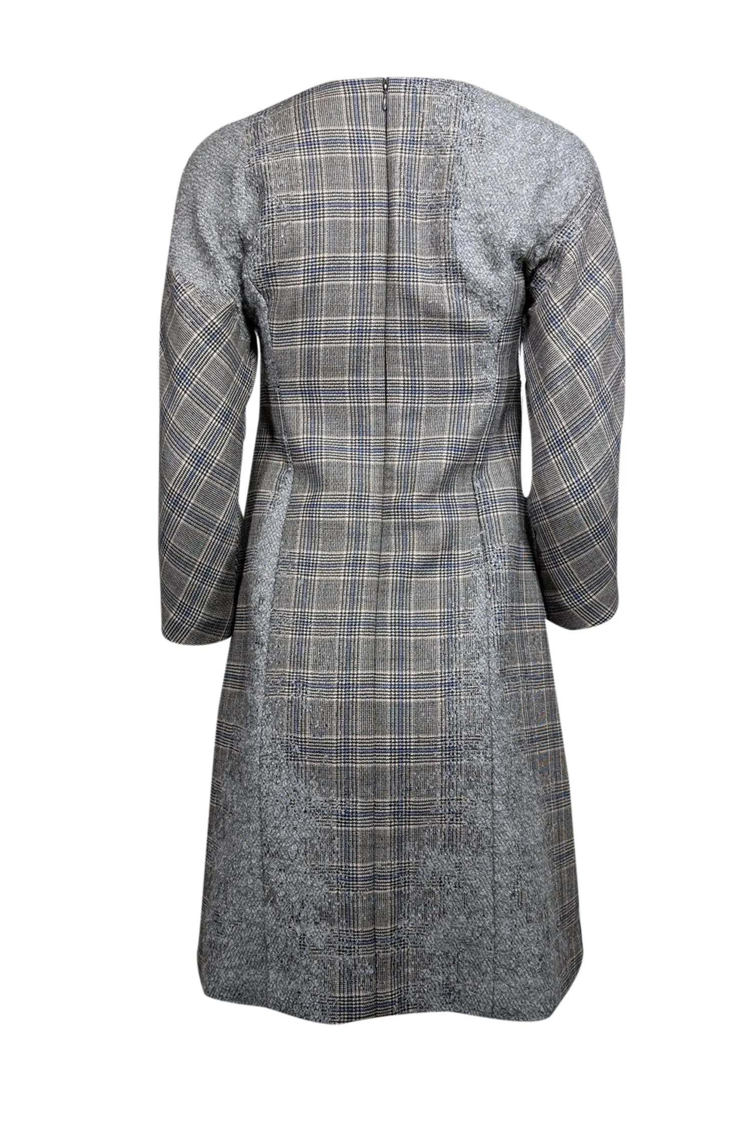 Carolina Herrera - Grey Plaid Wool Blend Dress Sz 2