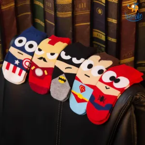 Cartoon Superhero Socks - Set of 5