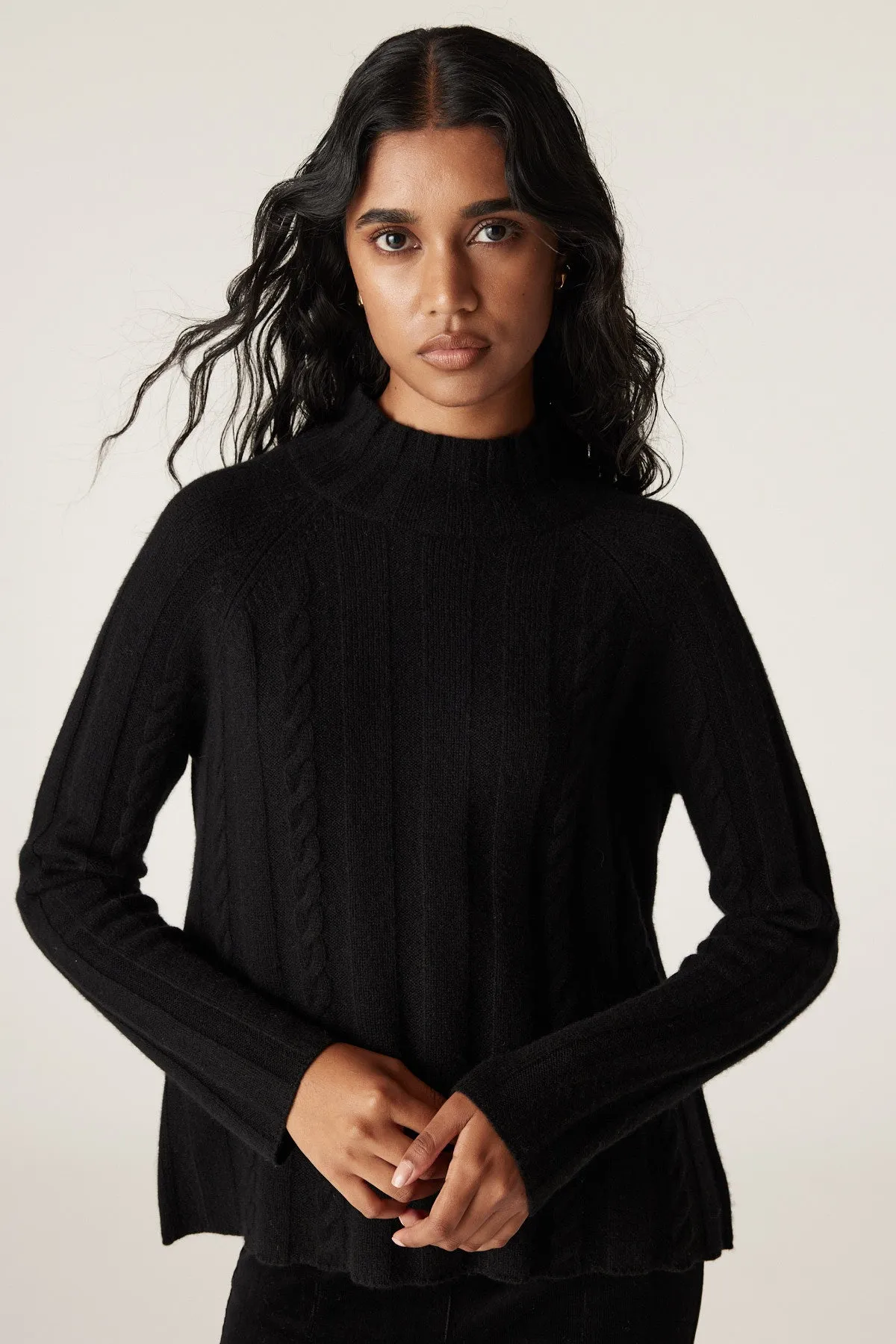 Cashwool Cable Jumper - Black