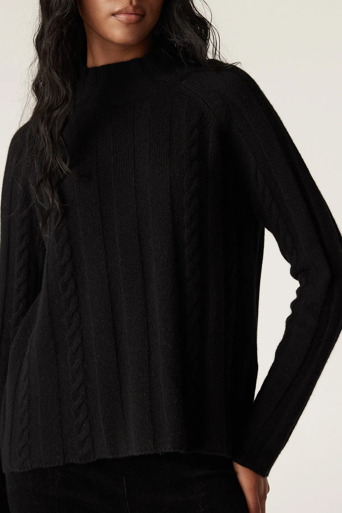 Cashwool Cable Jumper - Black