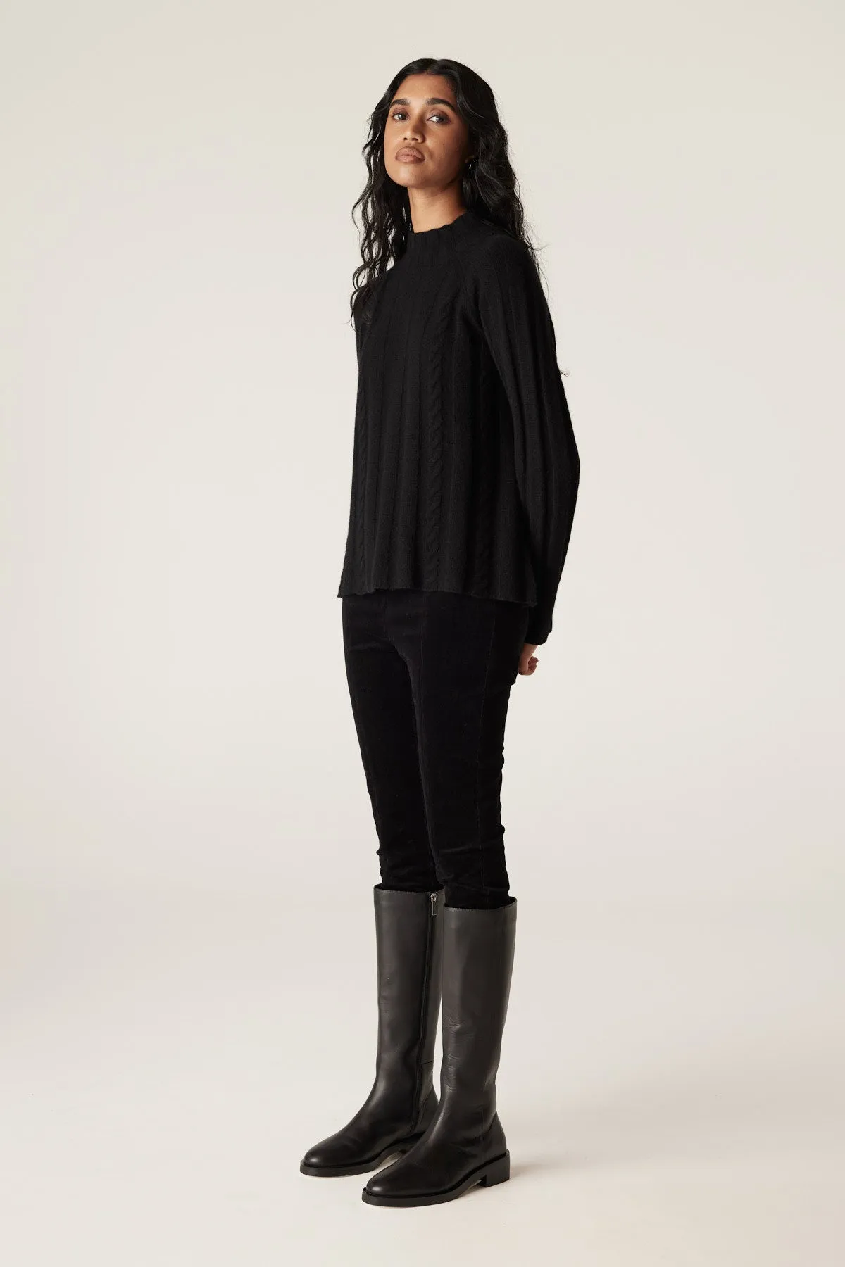 Cashwool Cable Jumper - Black