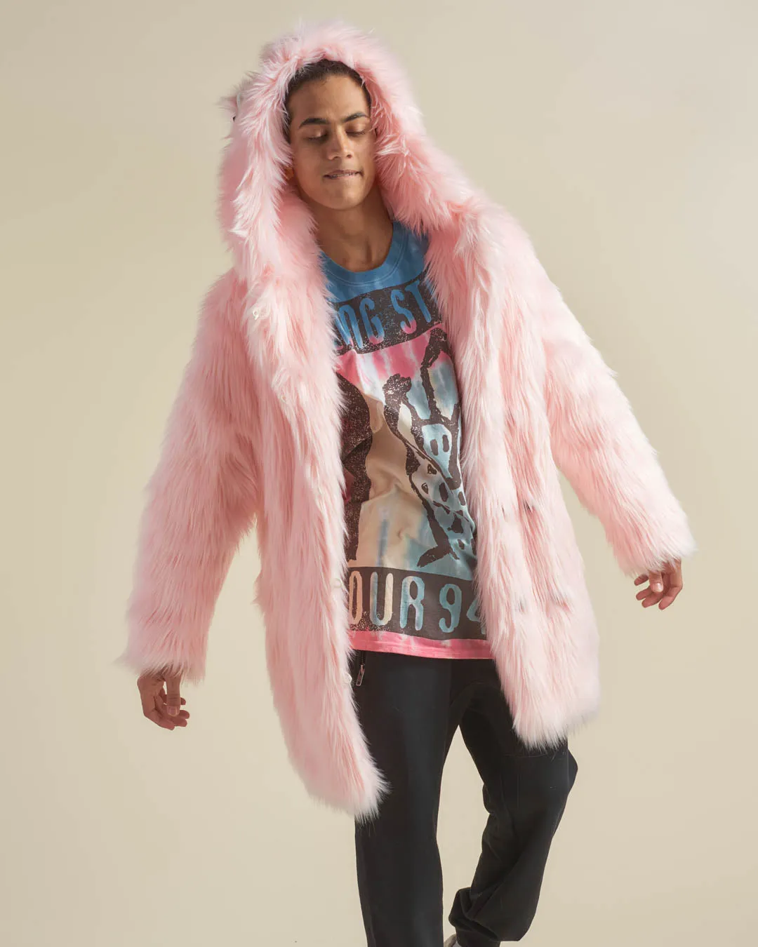 Classic Men's Faux Fur Coat | Flamingo Wolf