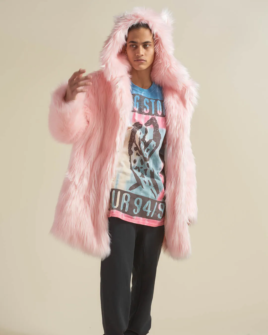 Classic Men's Faux Fur Coat | Flamingo Wolf