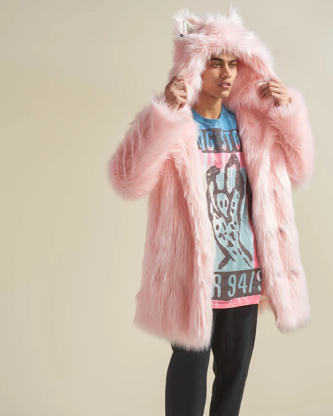 Classic Men's Faux Fur Coat | Flamingo Wolf