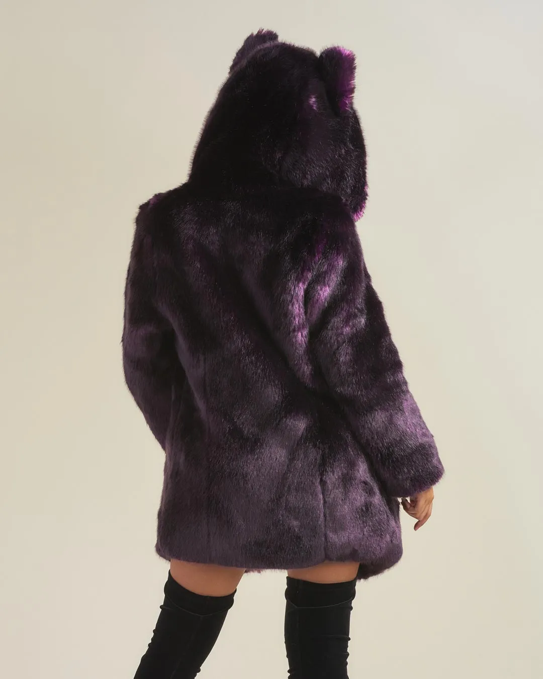 Classic Women's Purple Faux Fur Coat | Midnight Wolf