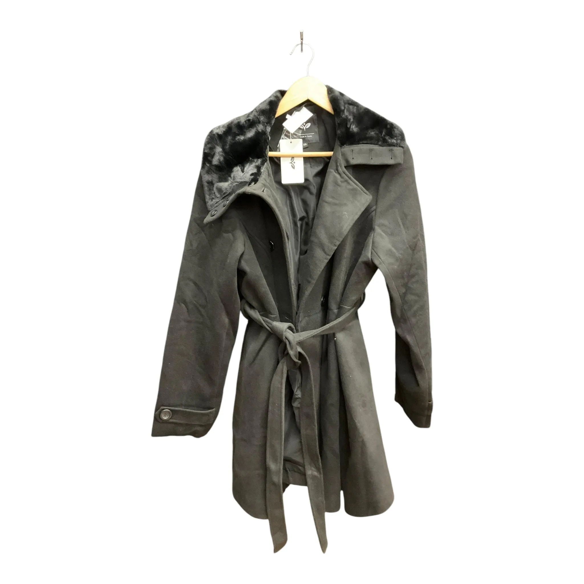 Coat Peacoat By Cme In Black, Size: Xxl