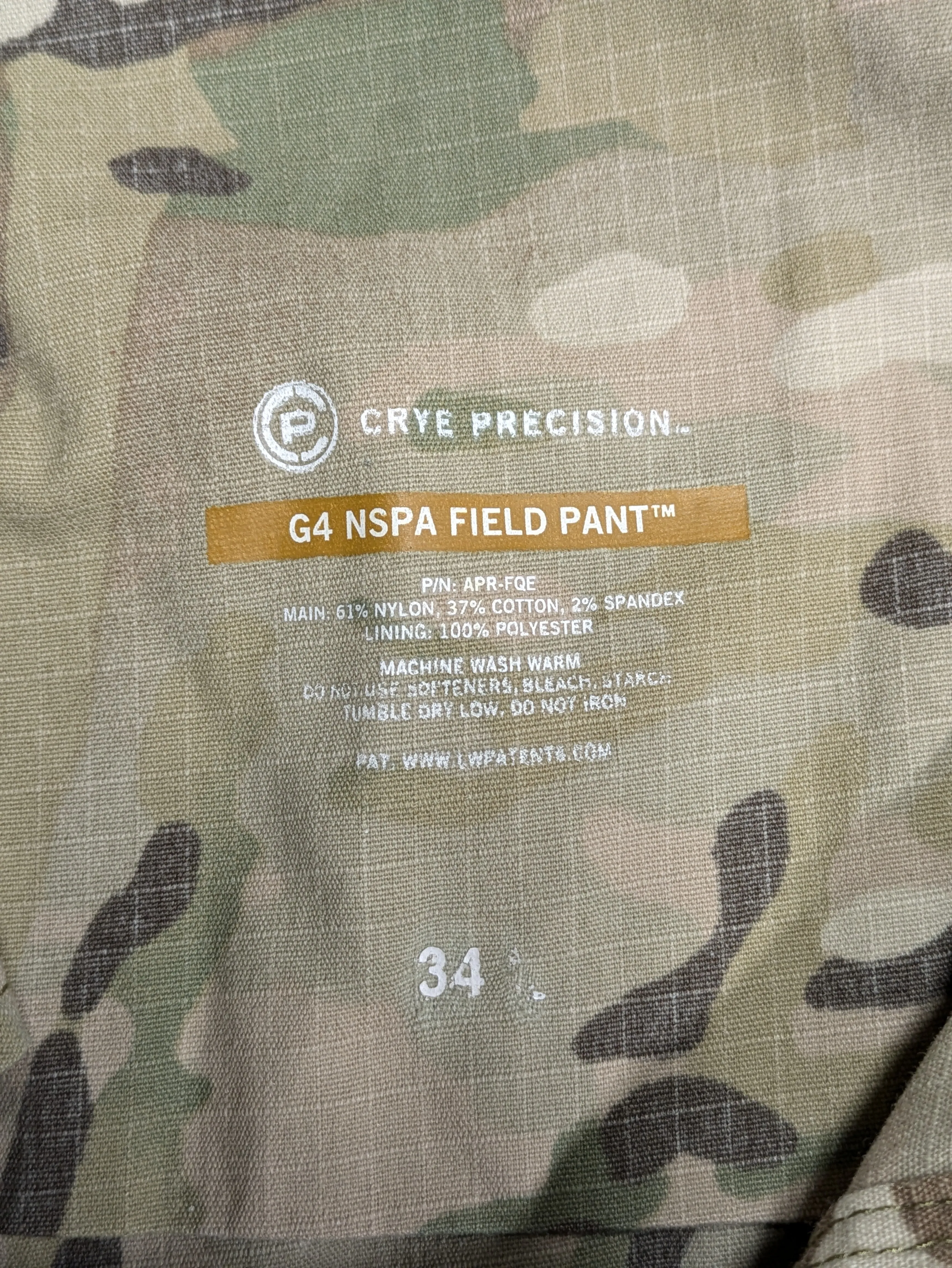 Crye Precision Multicam NSPA G4 Field Trousers - 34 Long 34L