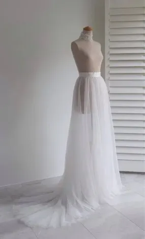 Custom Tulle Detachable Wedding Skirt All Sizes/Colors