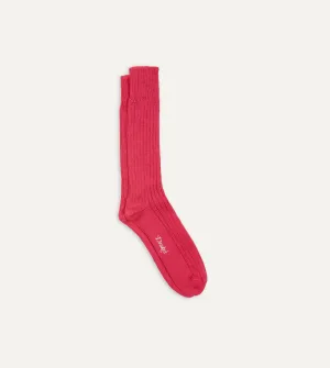 Dark Pink Cotton Sports Socks