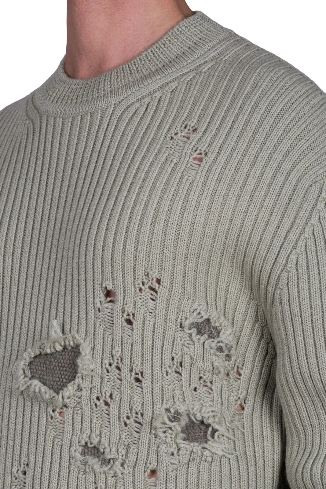 Destroyed Military Rib Sweater