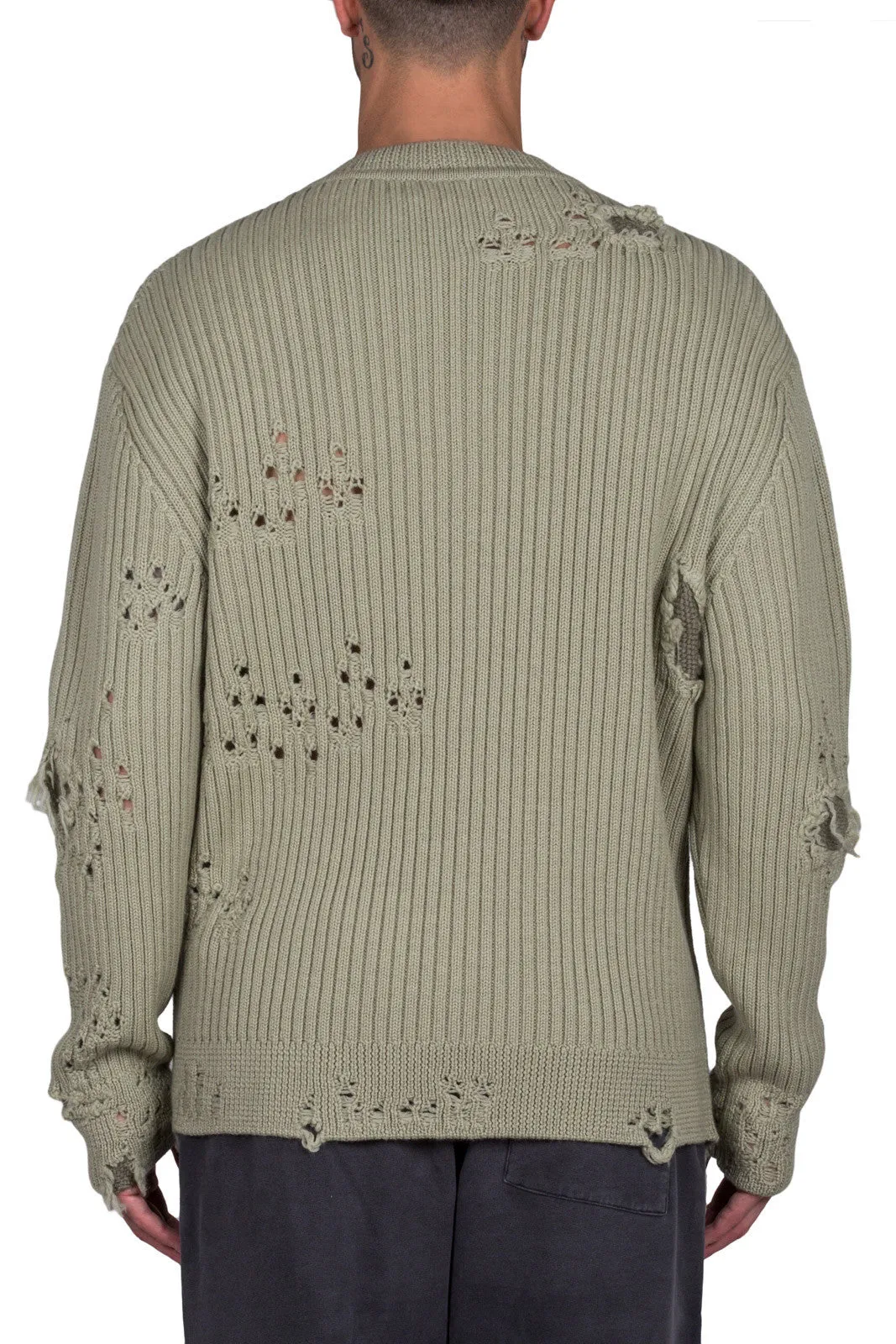 Destroyed Military Rib Sweater