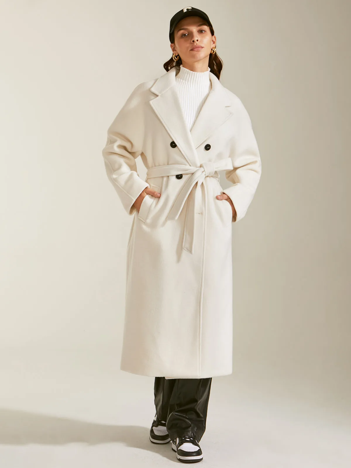 Double Breasted Graceful Notch Lapel Overcoat