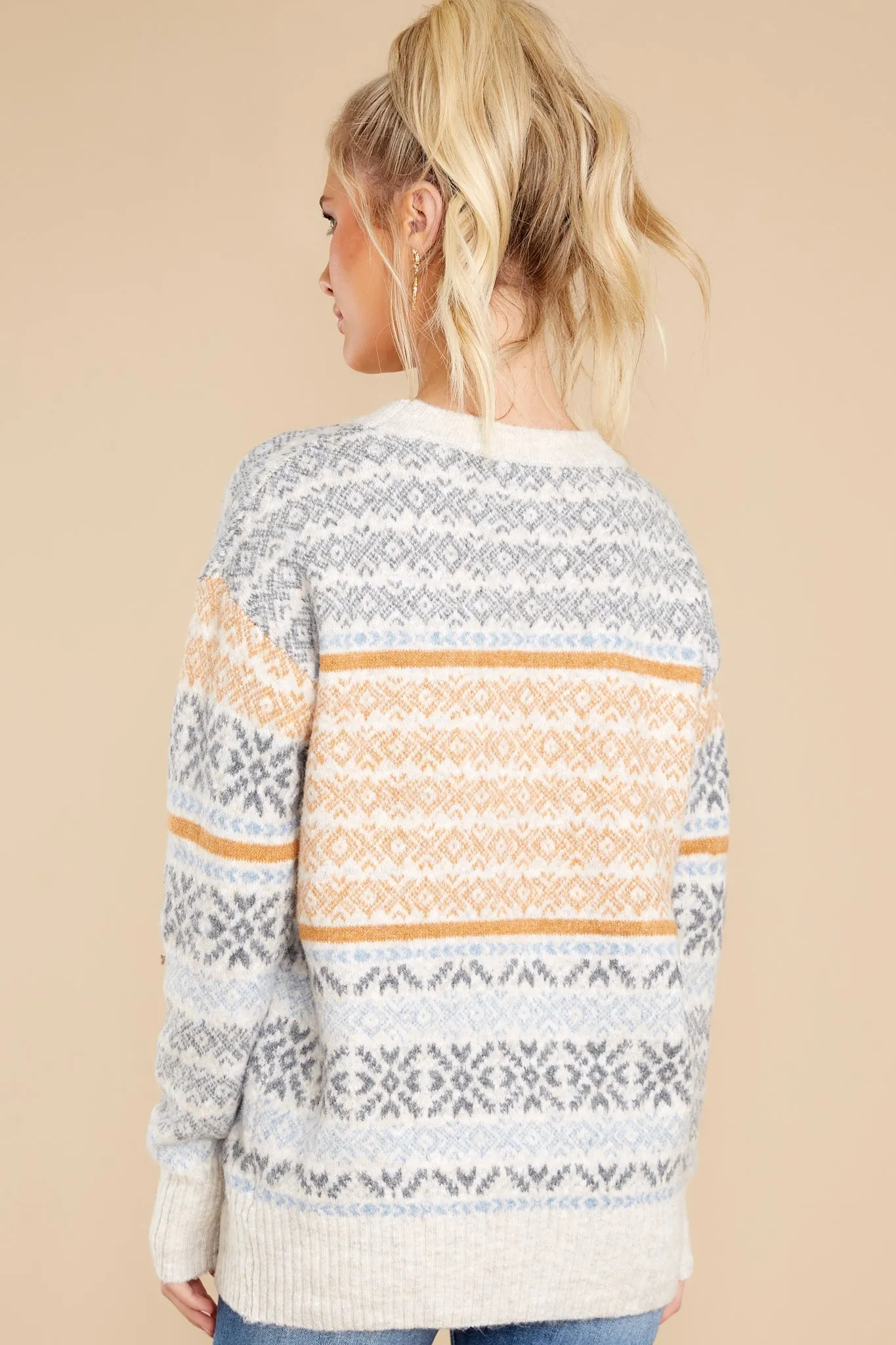 Dreamy Days Ivory Multi Knit Sweater