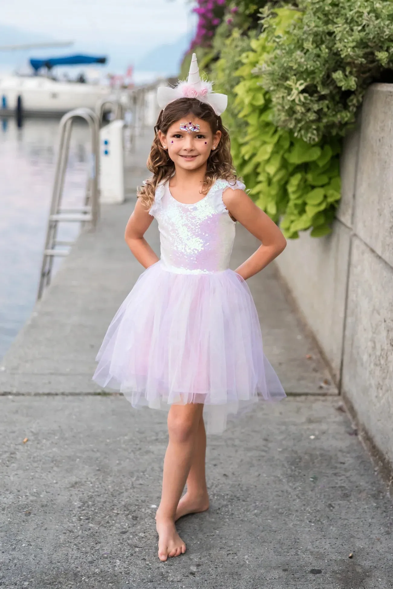 Dreamy Unicorn Dress Pink Size 3-4