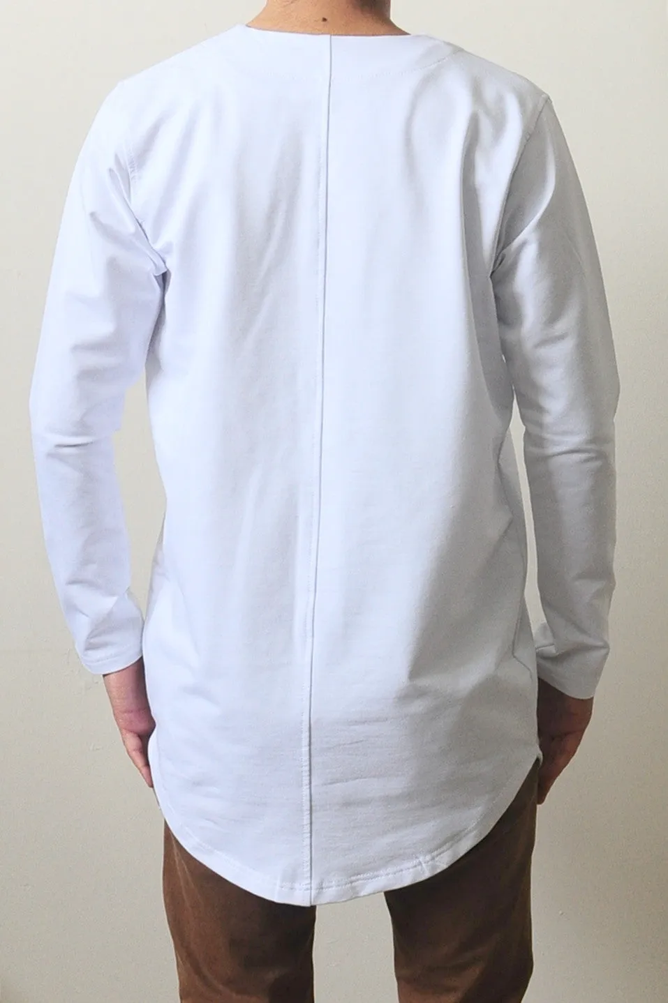 Essential Baseball Round Neck Front Button Jersey Shirt Long Tshirt