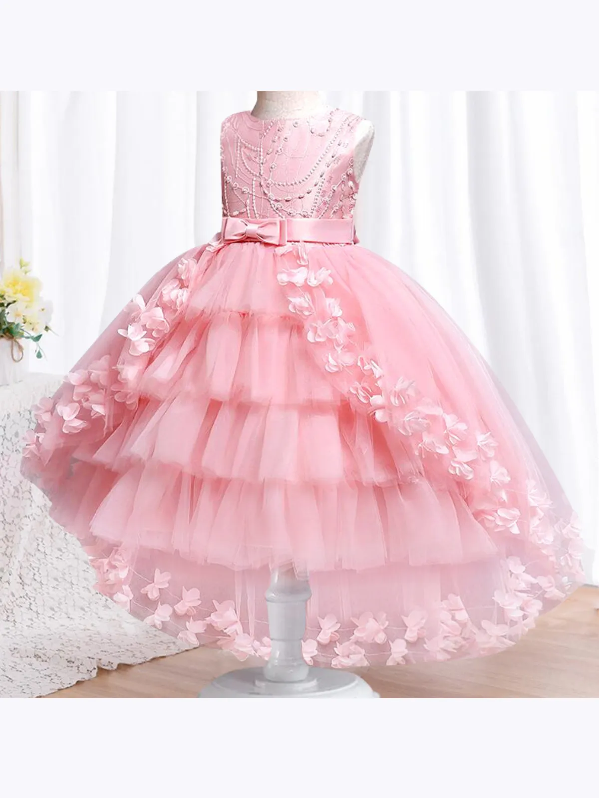 Fabulously Pink and Pretty Layered Hi-Lo Dress