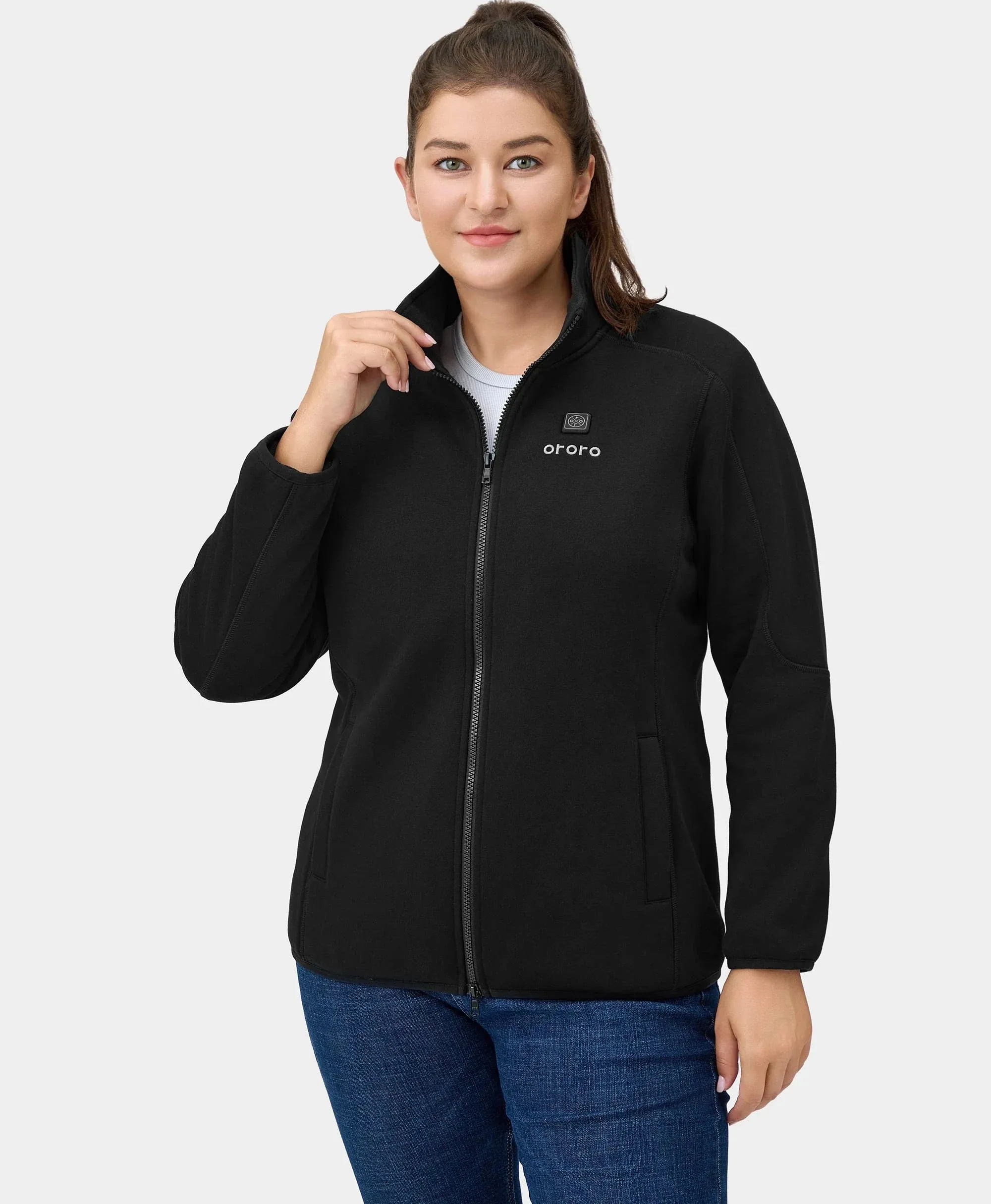 Florence Women's Heated Fleece Jacket - Black