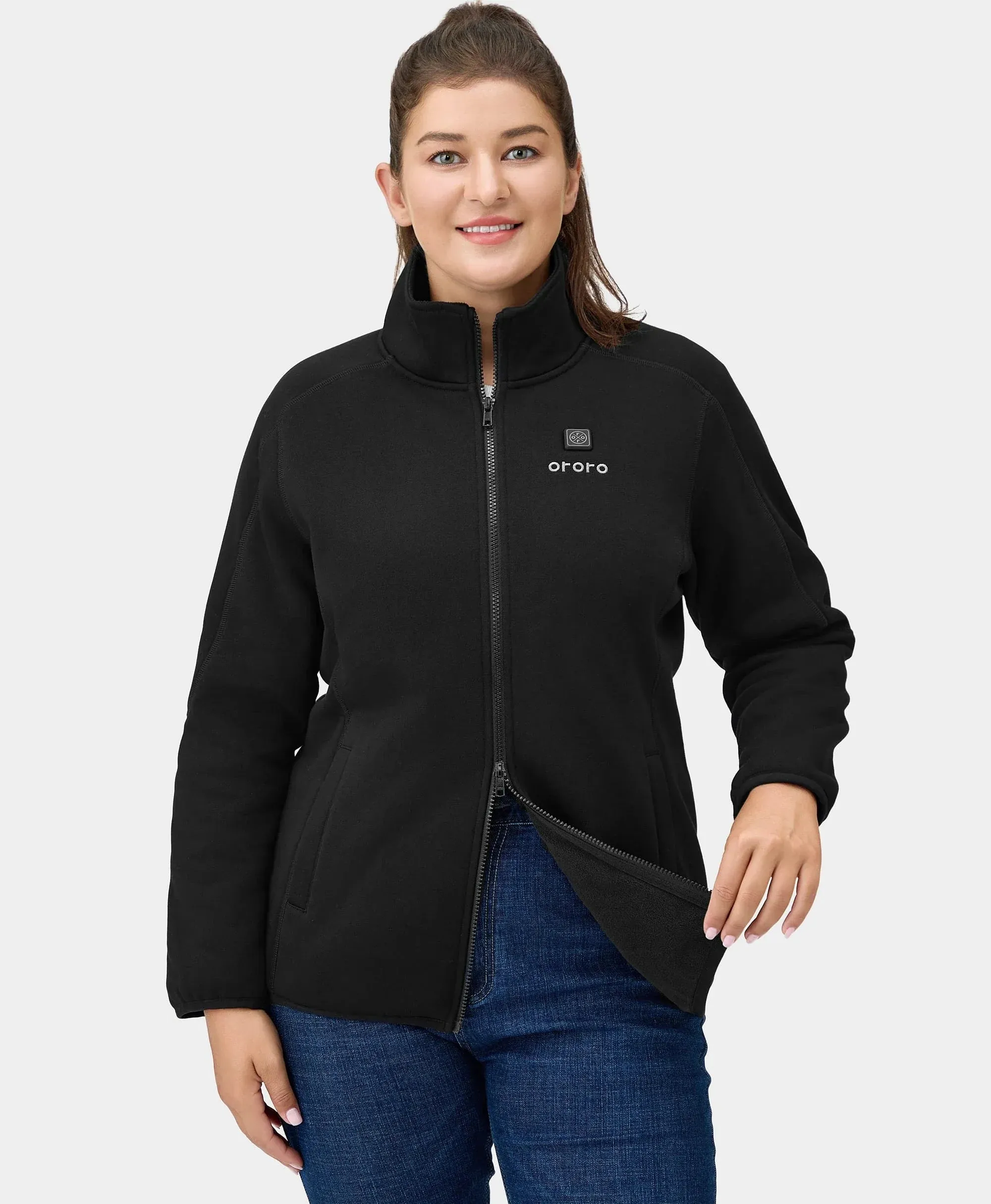 Florence Women's Heated Fleece Jacket - Black