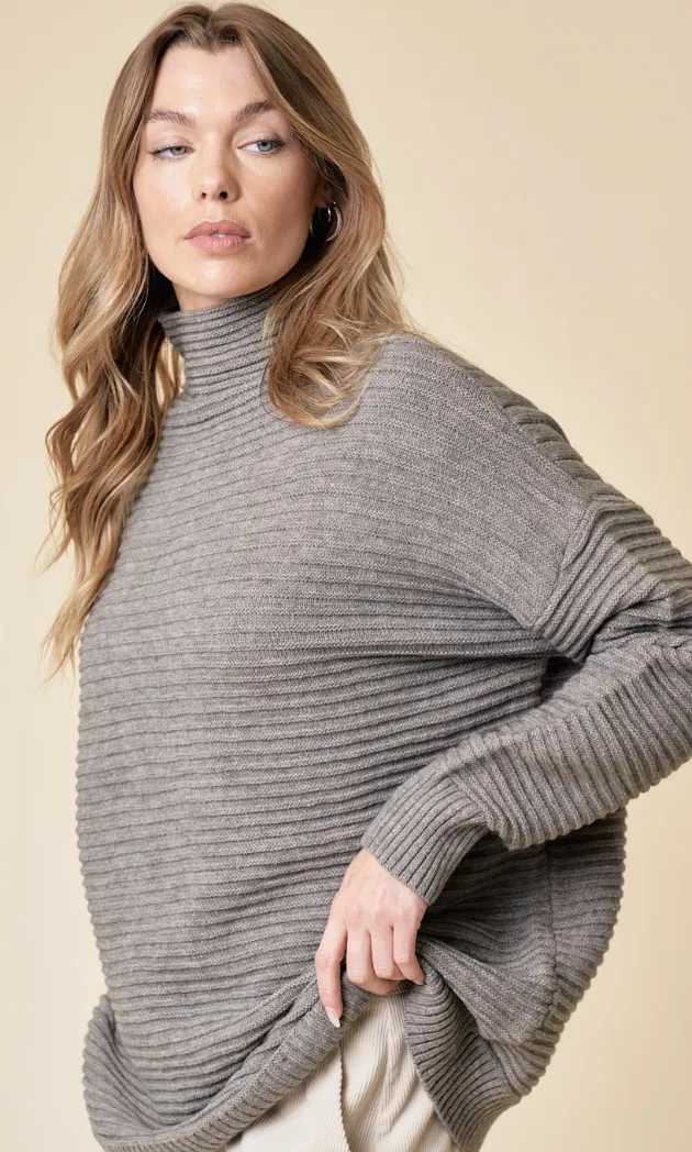 Greige Turtleneck Sweater