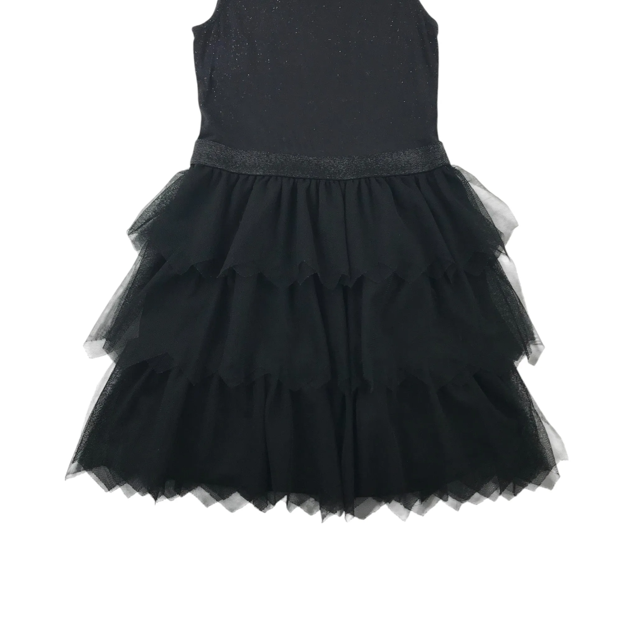 H&M dress 9-10 years black layered mesh skirt