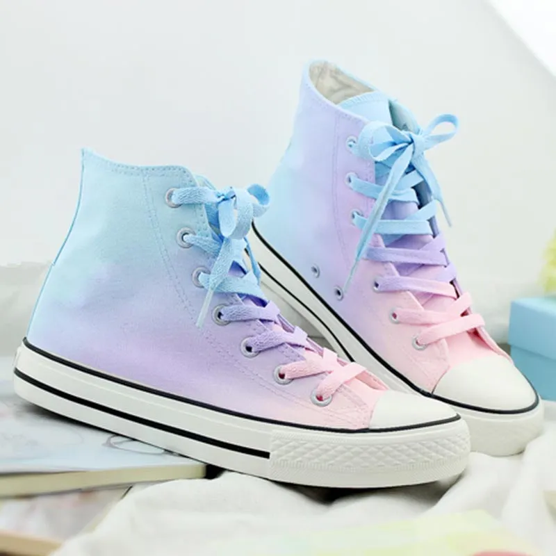 Harajuku Galaxy Gradient Hand-painted Canvas Shoes AD0170